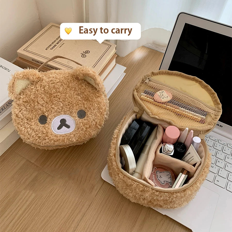 Bear Plush Cosmetic Bag ✅