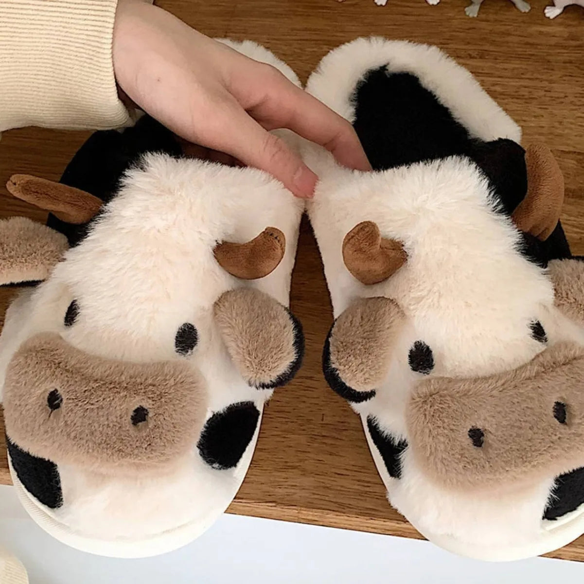 Cozy Cow Plush Slippers ✅